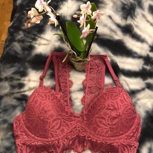 Burgundy PINK bralette size Medium EUC
